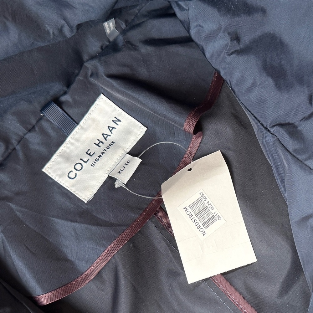 COLE HAAN 'Travel Package' Hooded Rain Jacket in Indigo - Picture 9 of 16